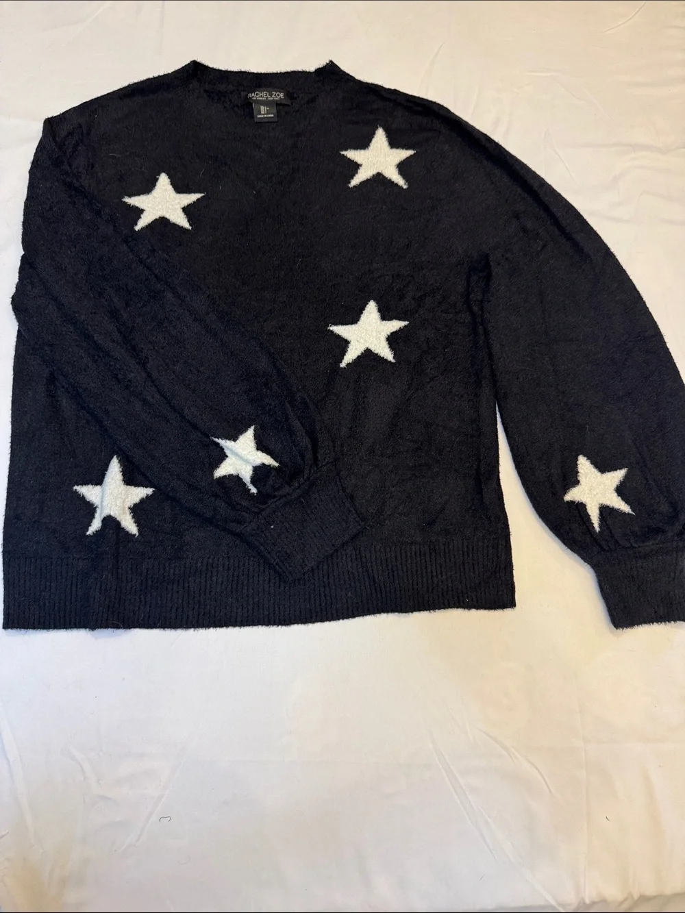 Rachel Zoe Navy Crewneck Sweater with White Star Accents